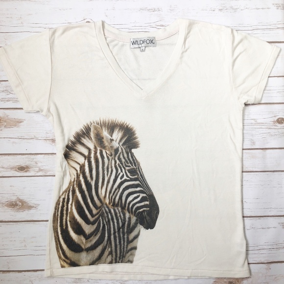 Wildfox White Zebra Tee Size L - Picture 3 of 8